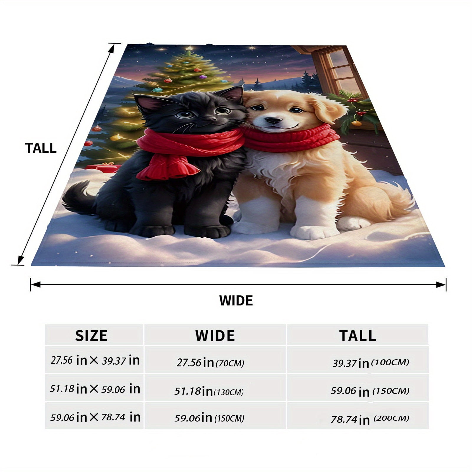 Cozy Cat & Dog Flannel Throw Blanket - Soft, Warm, and Versatile for Couch, Bed, Travel, Camping, Living Room, Office - Digital Print Design