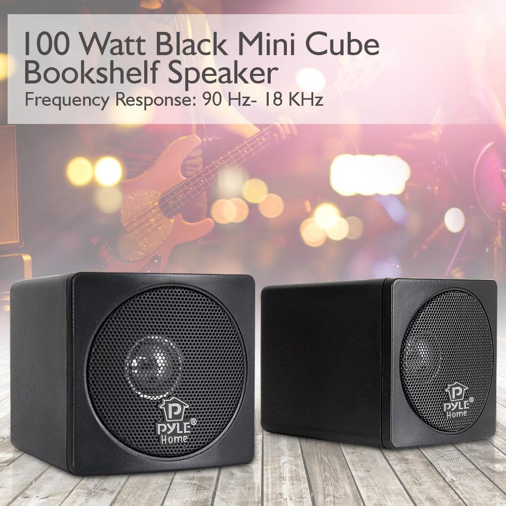 Pyle Home® 3" 100-watt Mini-cube Bookshelf Speakers (black) - image 3 of 4