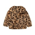 thumbnail image 3 of Boys Jackets Infant Child Toddler Newborn Baby Boys Girls Fleece Long Sleeve Leopard Print Jacket Thick Coat Outer Outwear Outfits Clothes Girls Clothes (L-Brown,12M 9-12 Months), 3 of 6
