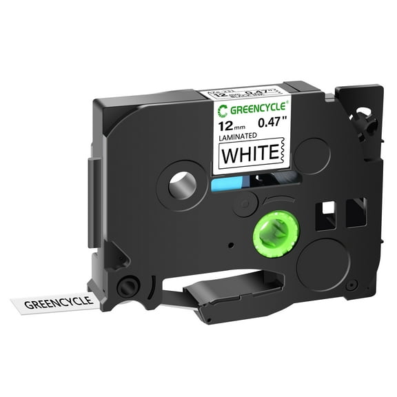 GREENCYCLE 1PK Compatible for Brother P-touch TZe231 TZe-231 TZ231 TZ-231 Black on White 12mm x 8m Laminated Label Tape