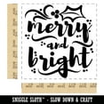 thumbnail image 2 of Merry and Bright Christmas with Holly Square Rubber Stamp Stamping Scrapbooking Crafting - Medium 1.75in, 2 of 7