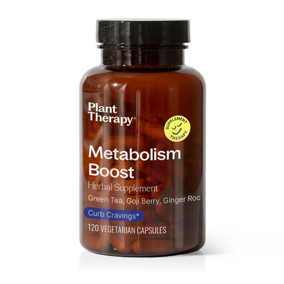 Plant Therapy Metabolism Boost Herbal Supplement Capsules, Optimize Fat Metabolism & Body Composition, Supports Weight Management Goals, Promotes Energy & Digestive Health, 120 Vegetarian Capsules