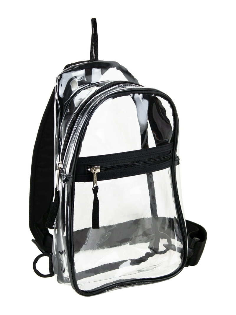 Eastsport Unisex Clear Sling Stadium Approved Bag, Black 