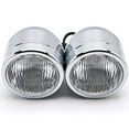 thumbnail image 3 of Krator Chrome Twin Headlight Motorcycle Double Dual Lamp Compatible with Harley Davidson Softail FXSTI Custom, 3 of 6