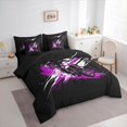 thumbnail image 2 of Castle Fairy Graffiti Dirt Bike Bedding Comforter Set 7pcs for Teens, Pink Splash Art Queen Bedding Sets for Bedroom, Pink Black,Black Reversible, 2 of 7