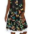 thumbnail image 3 of Gvmfive Summer Dresses for Women Round Neck Casual Printed Loose Beach Party Dress, 3 of 4