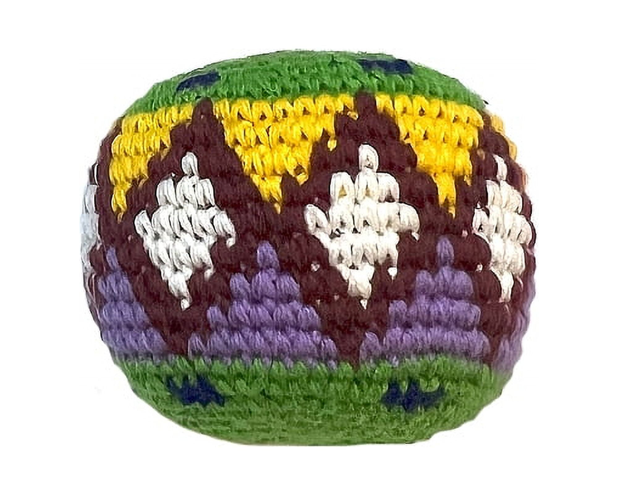 ゆっぴぃチャンネル　TAKO POUNDボール Handmade Multicolored Geometric Pattern Hacky Ball - Tribal