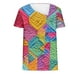 thumbnail image 4 of Top de Verano de las Mujeres, Cuello en V Moda Casual de Manga Corta Blusa, Primavera Y Verano Ligero Top, 4 of 9