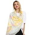 thumbnail image 4 of StylesILove Women Spring Summer Butterfly Floral Print Lightweight Cotton Scarf Wrap (Floral / Yellow), 4 of 7