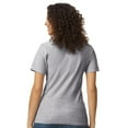 thumbnail image 4 of Gildan Softstyle Women's Pique Polo, Comfortable Short Sleeve Shirt, Sport Grey, Sizes S-2XL, 90/10 Cotton/Polyester, 4 of 5