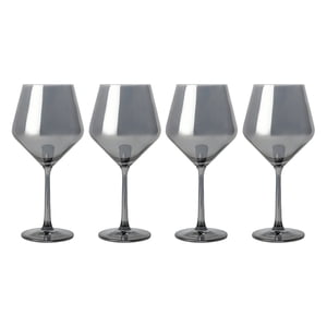 Thyme & Table Angled Wine Glasses, Smoke, Set of 4