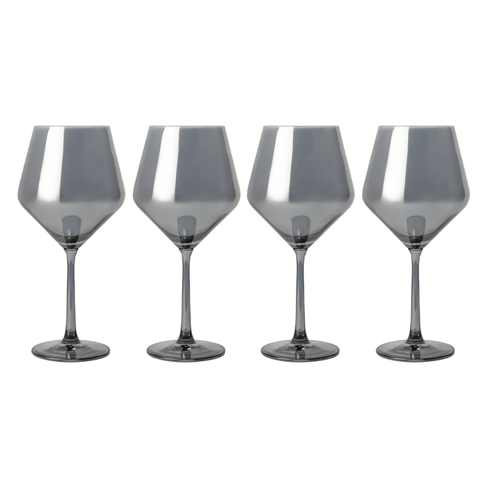 Thyme & Table Angled Wine Glasses, Smoke, Set of 4 photo 1