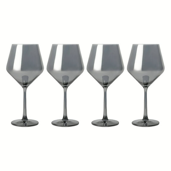Thyme & Table 23 fl oz Smoke Iridescent Angled Wine Glasses, Set of 4