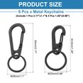 thumbnail image 2 of 2.17" x 1.1"&1.28" x 0.98" Metal Keychain Keyring, 6 Pcs Black Key Chain Ring Clip Sturdy Key Accessories Holder Organizer for Chain Making Kit Home Car Keys Art Crafts, 2 of 7