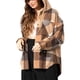 thumbnail image 4 of Txlixc Chaqueta a cuadros para mujeres, chaqueta de botón con capucha de manga larga, chaqueta de calle casual Txlixc  moda, 4 of 7