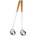thumbnail image 4 of 2Pcs Household Cooking Spoon Stainless Steel Oil Filter Spoon Long Soup Spoon Kitchen Accessory, 4 of 6