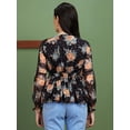 thumbnail image 3 of Globus Women Floral Print V-Neck Work Peplum Top, 3 of 5