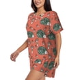 thumbnail image 2 of Wukai Hedgehog Mushroom Women's Pajama Set,Short-Sleeve Top and Shorts with Elastic Waistband and Pockets for Loungewear, Yoga, and Casual Wear-Small, 2 of 8