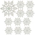 thumbnail image 1 of Colgante Árbol de Navidad 12 Uds. Lindos copos de nieve con purpurina de plástico de 10Cm decoración colgante colgante para árbol de Navidad, 1 of 9