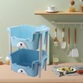 thumbnail image 1 of Basket Shelf Rack, 2 Tier Basket Storage Rack Beautiful Cartoon  For Kitchen For Book, 1 of 8
