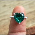 thumbnail image 3 of Green Zircon Ring, Heart Shape Ring, 925 Sterling Silver, Handmade Jewelry, Silver Jewelry, 3 of 4