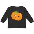 thumbnail image 3 of Inktastic Halloween Pumpkin, Smiling Pumpkin, Trick or Treat Boys or Girls Long Sleeve Toddler T-Shirt, 3 of 5
