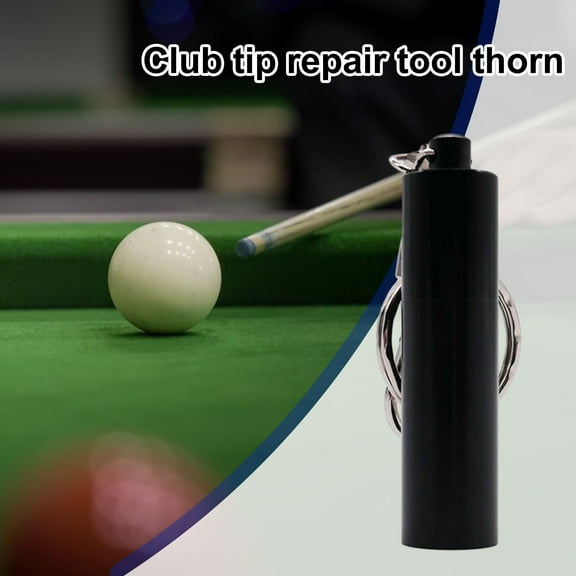 Billiard Cue Stick Tip Tool with Keychain Compact Size Portable Reusable Billiard Pool Cue Tip Shaper Aerator Tool-Black