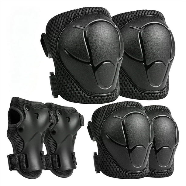 Conjunto de Protección para Niños: Rodilleras, Coderas y Muñequeras para Patinaje, Ciclismo, Bicicleta, Patinete, Color Negro.