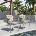 thumbnail image 5 of Nuu Garden Patio Dining Chairs Set of 2, Woven Rope Outdoor Dining Chairs, All-Weather Aluminum Arm Chairs with Cushions, No Assembly Light Grey, 5 of 10