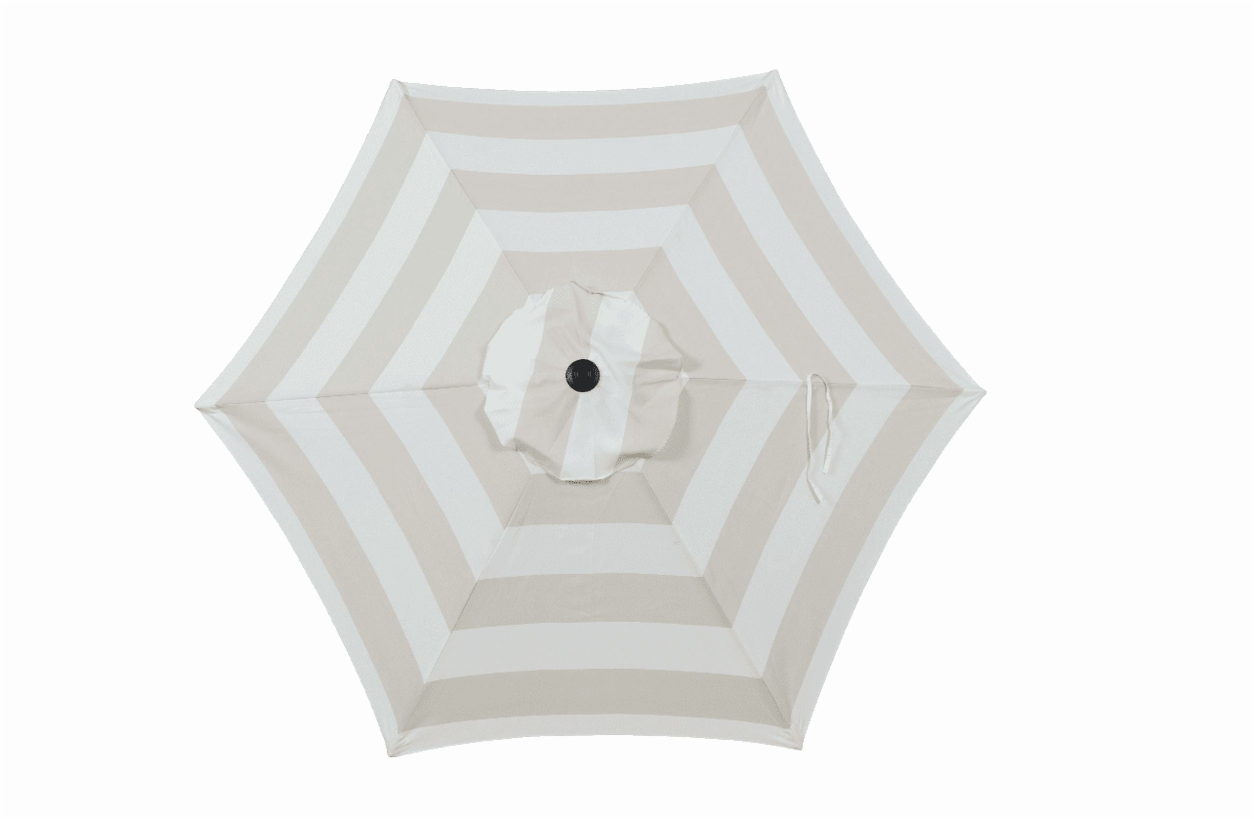 Mainstays 7.5ft Round Market Outdoor Umbrella with Push-Up Lift and 3-Angle Tilt in Tan Stripe