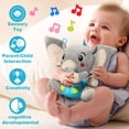 thumbnail image 2 of JBeeCtrl Toy for 1 Year Old Light Up Musical Elephant Plush Toy Soft Stuffed Animal with 12 Songs & Sound Effects 1st Birthday Shower Gift Easter Basket Stuffer, 2 of 9