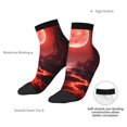 thumbnail image 4 of Bingfone Red Moon Lava Design Patterned Men's Women's Casual Cotton Socks, 4 of 5