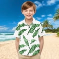 thumbnail image 2 of Stamzod Boys Spring Button Down Shirt Fashion Tropical Printing Summer Hawaiian Shirt with Pocket Casual Loose Short Sleeve Boys Beach Shirt Green E 3 Years, 2 of 7