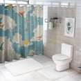 thumbnail image 7 of Aircraft shower curtain, hot air balloon cloud shower curtain, mountain printed fabric waterproof fabric bathroom decoration, various specifications (including hooks), 7 of 7