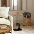 thumbnail image 4 of Home Square Modern Adjustable Pedestal Side Table in Black - Set of 2, 4 of 11