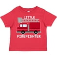 thumbnail image 3 of Inktastic Red Fire Little Firefighter White Text Boys or Girls Toddler T-Shirt, 3 of 5