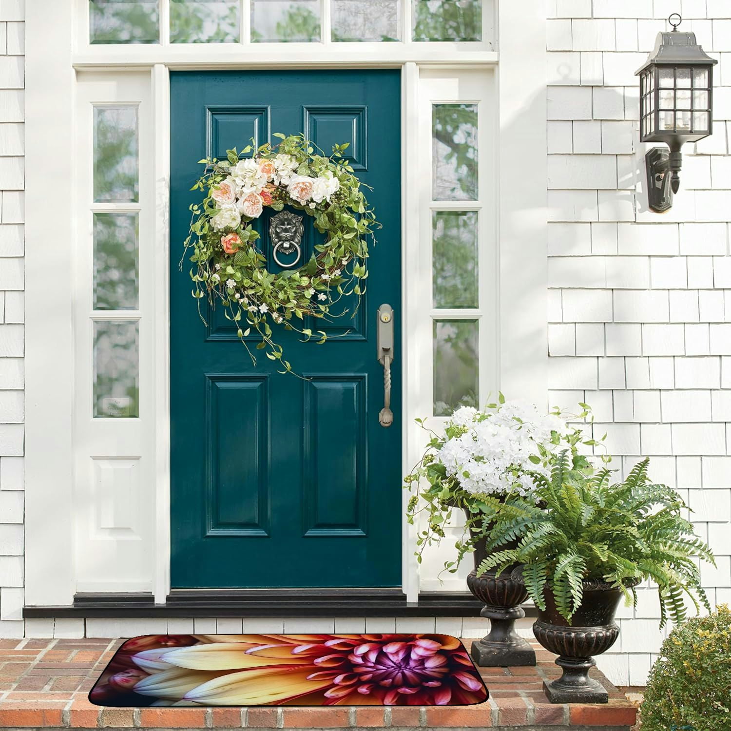 PHYHOO Doormat Floor /Mat - Plant Flower Leaves Nature Leaf Blossom Bloom Decorative Door Mat, Door Mat with Non-Slip Rubber Backing, Easy Cleaning, Traps Dirt, for Entry, Patio, Garage 19.68*47.24 in