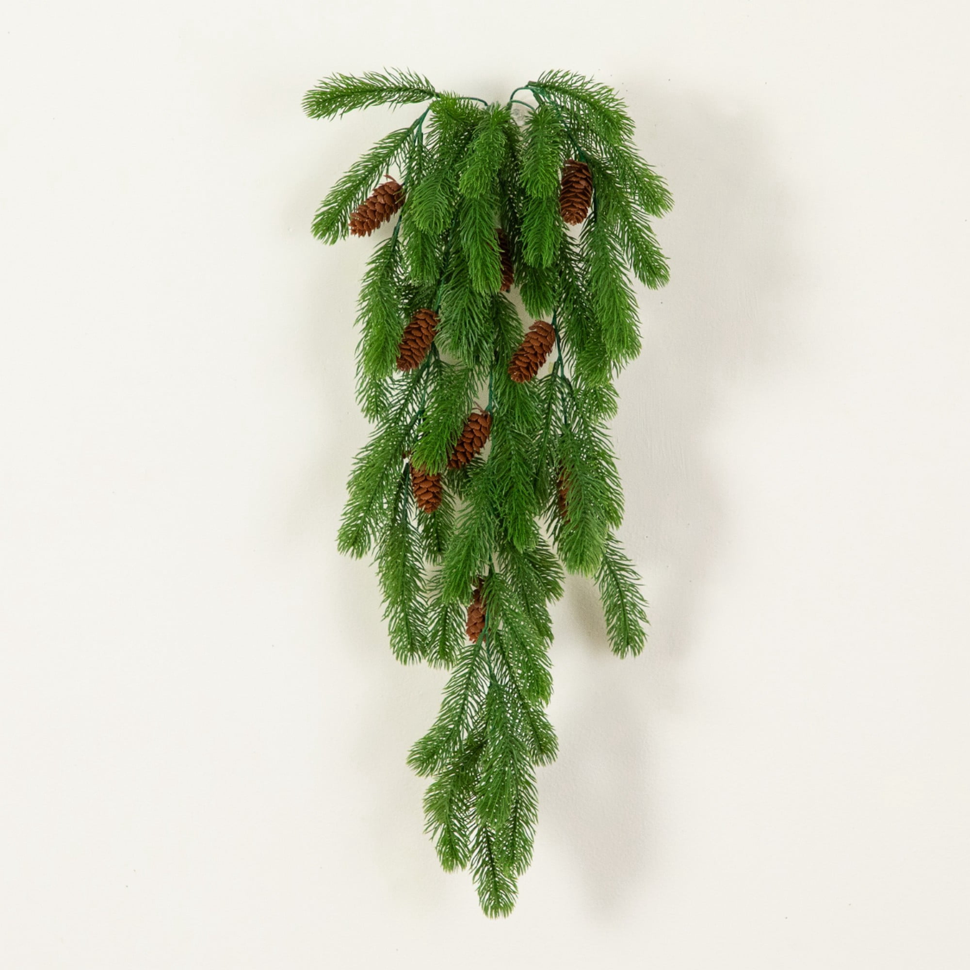 30in. UV Resistant Artificial Christmas Pine & Pinecone Hanging Plant (Indoor/Outdoor) - Set of 3