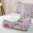 thumbnail image 4 of Manfei Cute Chihuahua Dog Twin Quilt Set, Pet Lover Twin Coverlet Set, Light Lavender, 2pcs, 1 Bedspread and 1 Pillowcase, 4 of 7
