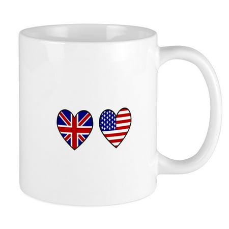 

CafePress - USA Union Jack Hearts On White Mug - Ceramic Coffee Tea Novelty Mug Cup 11 oz