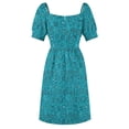 thumbnail image 5 of Cartoon Microbes - Teal Sleeveless Dress Evening gown, 5 of 6