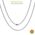 thumbnail image 3 of Stainless Steel Silver Ball Chain by INFINIQUE CREATIONS - Bracelet and Silver Necklace for Women and Men, 1mm-5mm, 7'-38', Silver - 1 Pack, 3 of 5