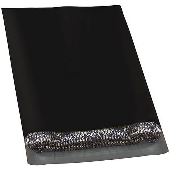 SSBM 12 x 15 1/2" Colored Poly Mailers (Black) for Mailing/Shipping - 100/Case