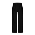 thumbnail image 3 of High Waisted Dress Pants for Women Buttons Drape Straight Wide Leg Pants Casual Loose Trousers with Pocket, 3 of 5
