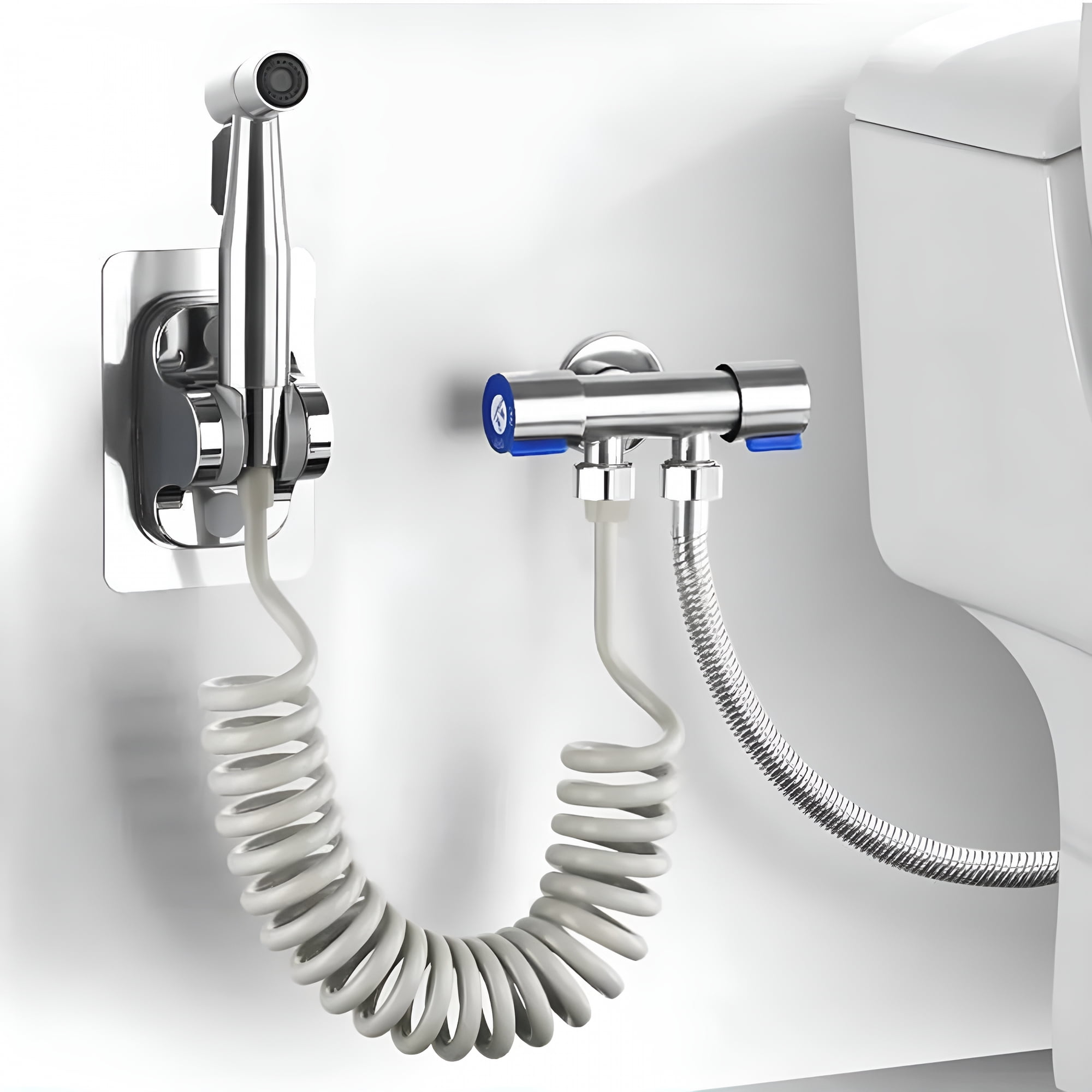 ACDANC Handheld Bidet Sprayer for Toilet - Adjustable Water Pressure Control with Bidet Hose,Stainless Steel Brushed Nickel Cloth