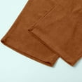 thumbnail image 5 of Brown Sweatpants Women's Solid Color Corduroy Drawstring Elastic Tie Casual Loose Pants, 5 of 5
