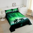 YST Elephant King Size Comforter Set, 3D Aurora Wildlife Bedding Sets