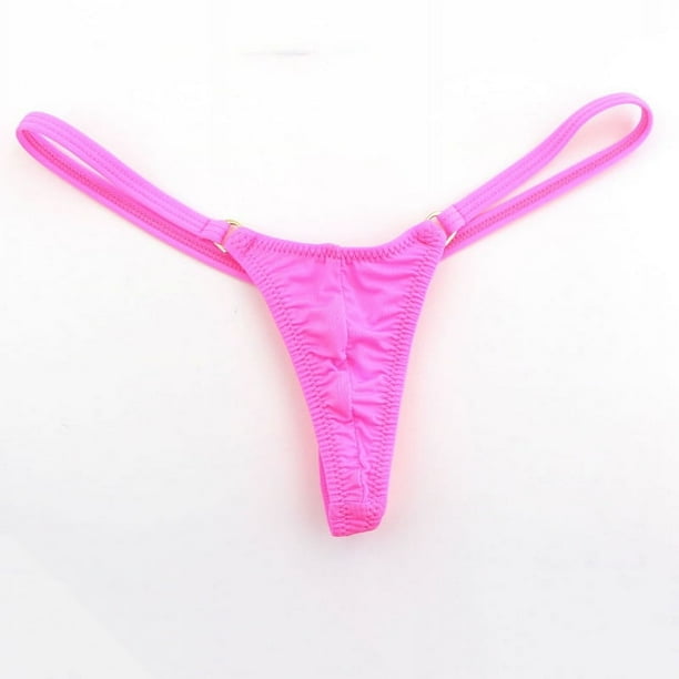 Tanga de moda y sexy para mujer, ropa interior de tanga con anillo único para mujer, tanga fina de cintura baja suave y sedosa