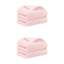 Unique Bargains Hand Towels Set 4 Pack Soft Comfort Towel Pink 14" x 30"