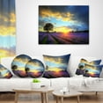 thumbnail image 3 of Designart Stunning Sunset over Lavender Fields - Flower Throw Pillow - 16x16, 3 of 4